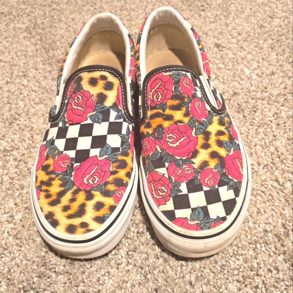 Rose and Checkered Vans